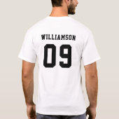 Baseball Softball Club Mannschaftsliga Name Nummer T-Shirt (Rückseite)