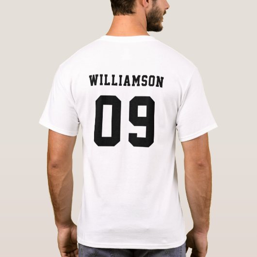 Baseball Softball Club Mannschaftsliga Name Nummer T-Shirt (Rückseite)