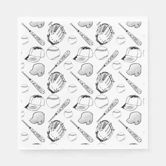 Baseball/Softball Collage Napkins Serviette (Vorderseite)