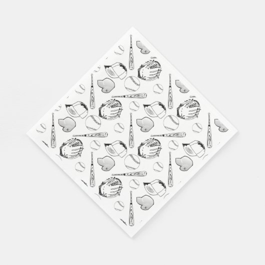 Baseball/Softball Collage Napkins Serviette (Ecke)