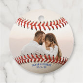 Baseball Softball Couple Foto Vielen Dank Geschenkanhänger (Rückseite)