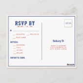 Baseball Softball der perfekte Catch Wedding RSVP Postkarte (Rückseite)