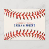 Baseball Softball der perfekte Catch Wedding RSVP Postkarte (Vorderseite)