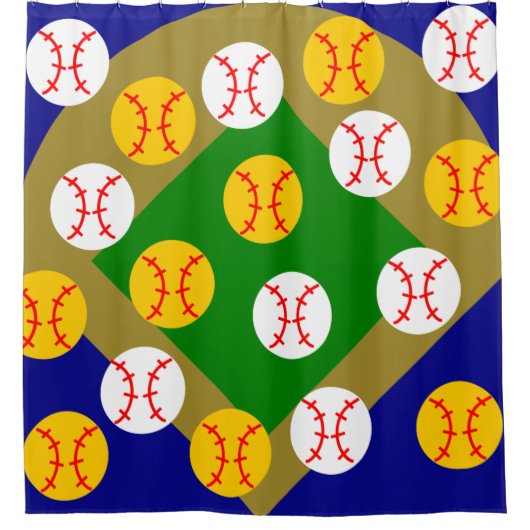 Baseball/Softball Duschvorhang (Vorderseite)