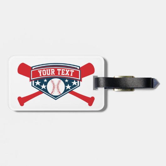 Baseball-Softball-Emblem personifizieren Gepäckanhänger (Rückseite horizontal)