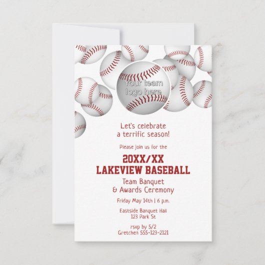 Baseball Softball Ende der Saison feiern Einladung (Vorderseite)