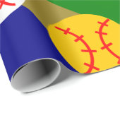 Baseball/Softball Geschenkpapier (Rolleneckpunkt)