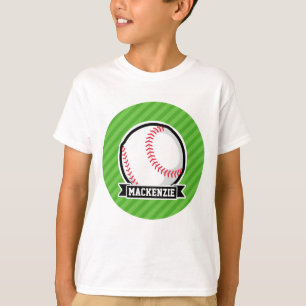 Baseball, Softball; Grüne Streifen T-Shirt