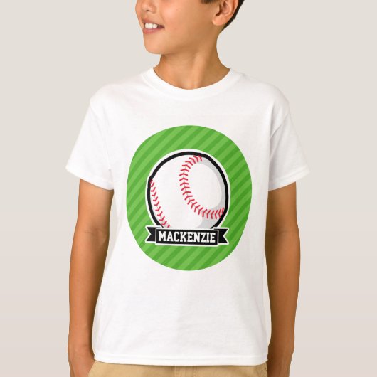 Baseball, Softball; Grüne Streifen T-Shirt (Vorderseite)