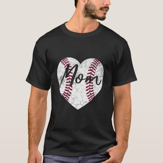 Baseball Softball He Mom Mother'S Day T-Shirt (Vorderseite)