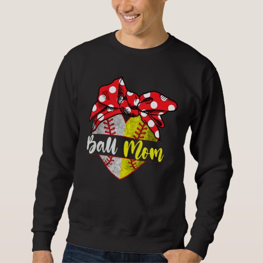 Baseball Softball Heart Ball Mom Family Player Cos Sweatshirt (Vorderseite)