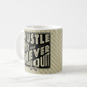 Baseball Softball-Husteln, schlagen und nie aufhör Kaffeetasse (Vorderseite Links)