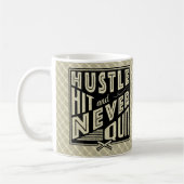 Baseball Softball-Husteln, schlagen und nie aufhör Kaffeetasse (Links)