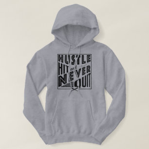 Baseball Softball Hustle Hit & Nie kündigen Hoodie