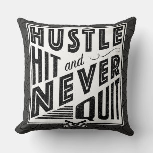 Baseball Softball Hustle, Hit & Nie kündigen Kisse Kissen