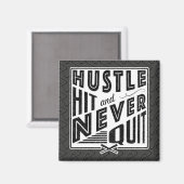 Baseball Softball Hustle Hit & Nie kündigen Magnet (Vorderseite/Rückseite)