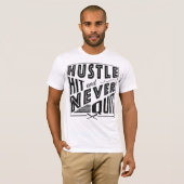 Baseball Softball Hustle Hit & Nie kündigen T-Shirt (Vorne ganz)