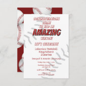 Baseball Softball Kinder Ende der Saison Bankett Einladung (Vorne/Hinten)