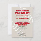 Baseball-Softball-Kinder-Meisterschaftsbankett Einladung (Vorderseite)