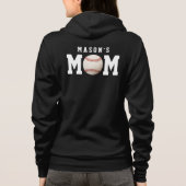Baseball Softball Mama Kid's Name Parent Black Hoodie (Rückseite)
