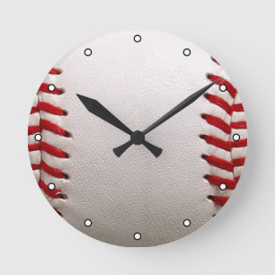 Baseball Softball mit Punkten Runde Wanduhr