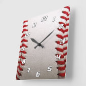 Baseball Softball mit Zahlen Quadratische Wanduhr (Winkel)
