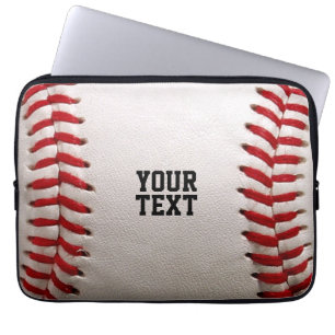 Baseball Softball Nähen Benutzerdefinierter Text Laptopschutzhülle