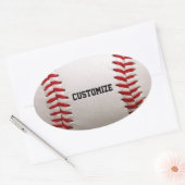 Baseball Softball Nähen Benutzerdefinierter Text Ovaler Aufkleber (Umschlag)