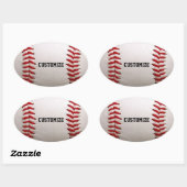Baseball Softball Nähen Benutzerdefinierter Text Ovaler Aufkleber (Blatt)