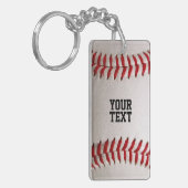 Baseball Softball Nähen Benutzerdefinierter Text Schlüsselanhänger (Vorderseite links)