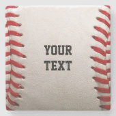 Baseball Softball Nähen Benutzerdefinierter Text Steinuntersetzer (Vorderseite)
