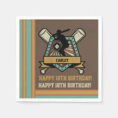 Baseball Softball Name Age Number Birthday Serviette (Vorderseite)