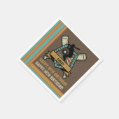 Baseball Softball Name Age Number Birthday Serviette (Ecke)