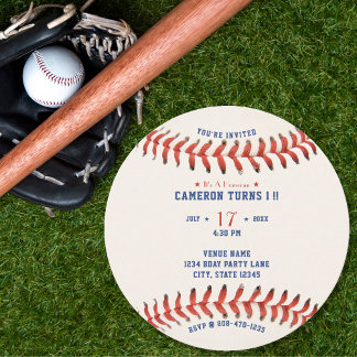 Baseball Softball Party 1. Geburtstag Einladung