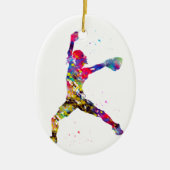 Baseball Softball Pitcher Keramik Ornament (Vorne)