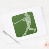 Baseball Softball Player Art Quadratischer Aufkleber (Umschlag)
