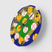 Baseball/Softball Runde Wanduhr (Winkel)