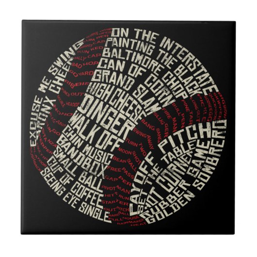 Baseball Softball Slang Worte Fliese (Vorderseite)