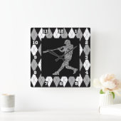 Baseball-Softball-Spieler-typografische Wanduhr (Zuhause)