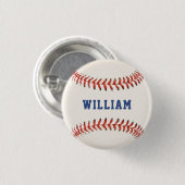Baseball Softball Sport Name Button (Vorne & Hinten)