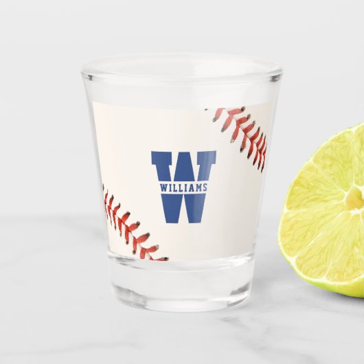 Baseball Softball Sport Name Monogram Schnapsglas (Vorderseite)