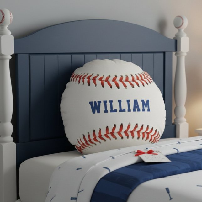 Baseball Softball Sport Name Rundes Kissen (Baseball Softball Sport Name Round Pillow
)