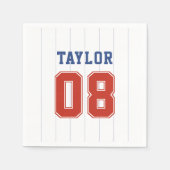 Baseball Softball Sport Pinstrip Geburtstagsparty Serviette (Vorderseite)
