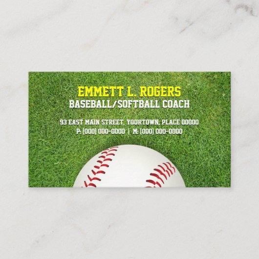 Baseball-Softball-Trainer Visitenkarte (Vorderseite)