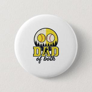 Baseball Softball Vater von Beiden Vintage Vektor Button