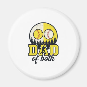 Baseball Softball Vater von Beiden Vintage Vektor Magnet