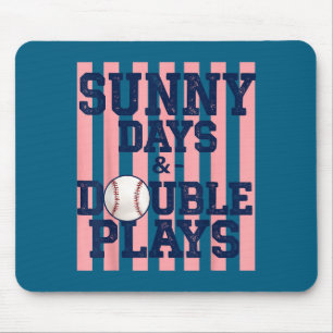 Baseball Sonnige Tage Doppelschläge Mädchen Spielt Mousepad