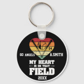 Baseball spendet mir das Herz auf diesem Feld Schlüsselanhänger (Vorderseite)