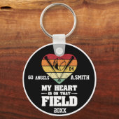 Baseball spendet mir das Herz auf diesem Feld Schlüsselanhänger (Vorderseite)