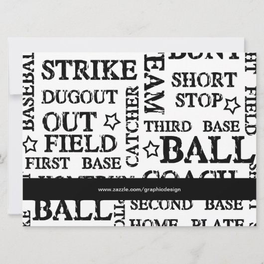 Baseball-Spiel Einladung (Rückseite)